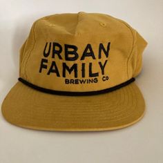 Brand New Golden Yellow Urban Family Brewery Hat. Iykyk On This Amazing Sours & Hazys Only Brewery In Seattle! Hipster Flat-Brim Rope Trucker Restaurant Snapback Snap Back Beer Vintage Mustard Yellow Cotton Trucker Hat With Curved Brim, Yellow Cotton Trucker Hat, Yellow Snapback Hat For Outdoor, Yellow Flat Brim Trucker Hat For Outdoor, Yellow Flat Brim Baseball Cap For Summer, Yellow Flat Brim Baseball Cap For Spring, Adjustable Gold Baseball Cap For Summer, Casual Gold Hat With Curved Brim, Yellow Snapback Hat With Flat Bill For Outdoor