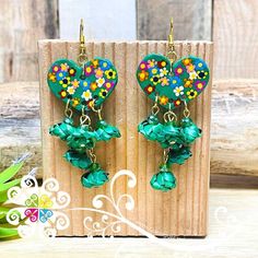 Bohemian Flower Earrings For Summer, Bohemian Summer Flower Earrings, Bohemian Flower Earrings For Vacation, Multicolor Flower Earrings For Summer Beach, Handmade Bohemian Flower Earrings For Vacation, Handmade Flower Earrings For Beach In Summer, Beach Flower Earrings In Multicolor, Multicolor Flower Earrings For Beach, Flower-shaped Earrings For Vacation In Spring