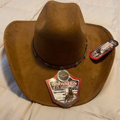 Wool And Felt Cowboy Hat, Never Worn, Camel Brown. Country Style Cap For Rodeo, Brown Cap Felt Hat For Rodeo, Western Brown Hat, One Size Fits Most, Brown Felt Cap For Rodeo, Western Brown Hat One Size Fits Most, Brown Western Hat One Size Fits Most, Country Style Felt Cap Hat, Casual Felt Cap For Country Events, Felt Cap Hat For Country Events, One Size