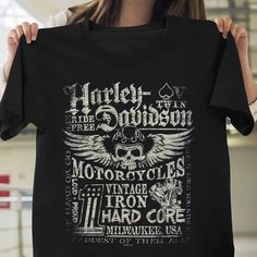 Harley Davidson T Shirt Biker Short Sleeve Unisex Woman Gift Motorcycle Shirt Harley Davidson Gift Vintage Harley Shirt Easy 30 day return policy Cotton Biker T-shirt With Letter Print, Cotton Biker Tops With Letter Print, Biker Style Short Sleeve Tops With Letter Print, Biker Style Short Sleeve Tops With Graphic Print, Biker Style Cotton T-shirt With Letter Print, Biker Tops With Front Print And Crew Neck, Biker Style Cotton Tops With Sublimation Print, Biker Style Crew Neck Tops With Front Print, White Biker Top With Letter Print