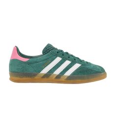 Find ADIDAS Wmns Gazelle Indoor 'collegiate Pink on Editorialist. Wmns Gazelle Indoor 'Collegiate Green Pink' Green And Pink Gazelle, Green Athleisure Sneakers For Spring, Green Adidas Athleisure Sneakers, Adidas Green Sports Sneakers, Adidas Green Custom Sneakers For Sports, Adidas Green Sneakers For Sports, Adidas Sporty Custom Sneakers With Gum Sole, Sporty Adidas Custom Sneakers With Gum Sole, Adidas Custom Green Sporty Sneakers