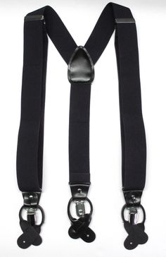 "Suspenders width is 1.25\", length is adjustable from 24\" to 42\", made with quality Y-back elastic straps.  3 clips made of high quality strong hardware." Suspenders Pants, Black Combination, Halloween 2024, Pretty Clothes, Ties Mens, Suspenders, Braces, Pretty Outfits, Black Pants