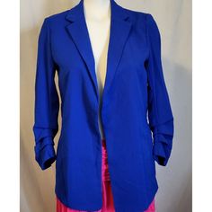 Elevate Your Wardrobe With This Stunning Philosophy Fitted Blazer In A Beautiful Cobalt Blue Color. This Blazer Is Perfect For Any Occasion, Whether It's For Business, Workwear, Or Travel. The Blazer Is Made Of 100% Polyester And Is Lightweight, Making It Comfortable To Wear In Any Season. The Blazer Features A Classic Fit, A Single-Breasted Cut, And A Mid-Length Coat. This Item Is A Perfect Addition To Any Woman's Closet And Is Sure To Make A Statement. Armpit To Armpit 17.5" Length From Armpit Green Faux Leather Jacket, Rust Blouse, Woman's Closet, Long Blazer Jacket, Womens Closet, Cropped Blazer Jacket, Ladies Blazer, Linen Jacket, Long Blazer