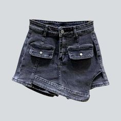 Make a bold statement this summer with our 2023 Summer Collection asymmetrical vintage denim skort! Crafted with premium quality denim and a sleek slim fit. it brings together contemporary fashion and nostalgic grunge in a unique way. Featuring a distinctive distressed pattern that exudes a raw. unfiltered essence. it's the perfect blend of elegance and attitude.Distinctive Features: Mid-waist: A mid-waist fit that sits comfortably and looks chic. Vintage: An iconic '90s grunge style that scream Trendy Denim Skort With Built-in Shorts, Trendy Cutoff Denim Skirt With Built-in Shorts, Edgy Dark Wash Denim Skirt For Summer, High Waist Skort For Summer Streetwear, High Waist Summer Skort For Streetwear, Trendy High-waist Skort For Streetwear, Edgy Mid-rise Denim Mini Skirt, Trendy High Waist Skort For Streetwear, Edgy Denim Mini Skirt For Summer