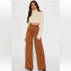 Chest Wide Leg Suede Pants Trendy Wide Leg Bottoms For Winter, Trendy Winter Wide Leg Bottoms, Fall Full-length Solid Cargo Pants, Trendy Brown Wide Leg Bottoms, Wide Leg Bottoms For Fall, Trendy Brown Wide-leg Pants, Trendy Winter Wide Leg Full-length Pants, Trendy Winter Wide Leg Pants Full Length, Trendy Full-length Wide Leg Pants For Winter