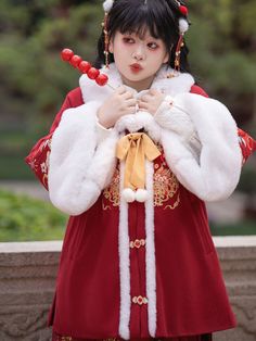 The price is for a coat only, others are not included.  Garment Size   	 		 			Size 			XL 			2XL 			3XL 			4XL 		 		 			Bust 			110 			118 			126 			134 		 		 			Full Length 			76 			77 			78 			79 		 		 			Sleeve Length 			70 			71 			72 			73 Traditional Red Outerwear With Stand Collar, Traditional Red Winter Outerwear, Winter Costume Outerwear With Stand Collar, Red Outerwear For Fall Costume, Red Outerwear For Costume Events In Fall, Red Outerwear For Fall Costume Events, Red Embroidered Long Outerwear, Red Long Embroidered Outerwear, Long Red Embroidered Outerwear