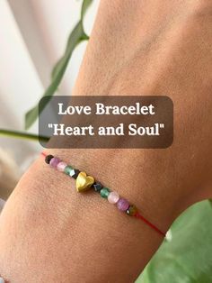 Discover the ""Heart and Soul"" bracelet - the perfect symbol of love that strengthens spiritual connections and emotional stability. Ideal for those who wish to build relationships full of deep feelings and understanding. Each stone has its unique power: ✨ Rose Quartz - attracts love and helps open the heart to genuine feelings. ✨ Hematite - grounds emotions and helps maintain calm in difficult moments. ✨ Amethyst - harmonizes energies in the relationship, supporting spiritual growth. ✨ Aventur Adjustable Spiritual Heart Bracelet For Friendship, Inspirational Heart-shaped Adjustable Bracelets, Adjustable Healing Bracelets With Meaningful Style, Spiritual Heart Beads Bracelet Gift, Adjustable Heart-shaped Spiritual Bracelets, Spiritual Heart Bracelet With Charm As Gift, Spiritual Heart Bracelet With Heart Charm For Gift, Spiritual Heart Charm Bracelet For Gift, Adjustable Spiritual Bracelets For Valentine's Day