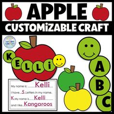 an apple themed classroom poster with the words kleoli and two green apples on it