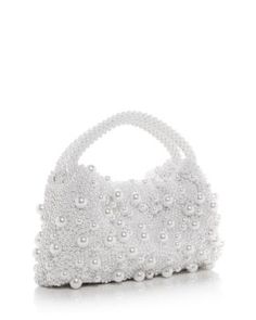 Simkhai Ellerie Imitation Pearl Embellished Mini Hobo Bag Mini Hobo Bag, Knuckle Rings, White Bag, Hobo Bag, Bags Handbags, Zip Pockets, Pick Up, Buy Online, Free Shipping