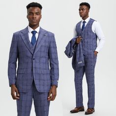 Introducing The Stacy Adams Textured Plaid Windowpane 3-Piece Suit Set, A Pinnacle Of Modern Sophistication And Craftsmanship. This Impeccably Tailored Ensemble Marries Classic And Contemporary Aesthetics With Its Hybrid-Fit Jacket, Single-Breasted Vest, And Flat-Front Pants, All Adorned With A Stylish Textured Plaid Windowpane Pattern. From Underarm Sweat Guards To Functional Pockets, Every Detail Exudes Both Style And Functionality. With A Range Of Sizes From Skinny To Slim Fit, It Caters To V Fitted Purple Sets With Suit Collar, Tailored Purple Suit For Business, Tailored Purple Business Suit, Classic Purple Formal Sets, Tailored Purple Formal Sets, Business Sets With Notch Lapel In Purple, Tailored Purple Sets For Formal Occasions, Purple Business Sets With Notch Lapel, Tailored Purple Three-piece Suit For Formal Occasions