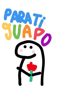 a cartoon character holding a flower with the words parati suppo above it