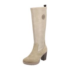 Rieker Y2255 Women's Boots, Beige Rieker Y2255 Women's Boots, Beige Stay stylish and comfortable with the Rieker Y2255 women's boots in beige. These boots feature a sleek design with a 7cm funnel heel, making them perfect for any occasion. The narrow to regular fit ensures a comfortable wear, while the removable insole adds convenience.  Designed for durability, these boots have a synthetic leather upper and lining, along with a rubber sole for added traction. Ideal for the autumn/winter season, these boots are easy to maintain - simply brush off dust and dirt with a soft shoe brush or a damp cloth. Beige Ankle Boots, Rieker Shoes, Boots Beige, Brown Logo, Ladies Boots, Shoe Brushes, Browning Logo, Soft Shoes, Colour Beige