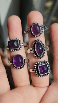 925 Sterling Silver Natural Amethyst Ring US Sizes 7.5 to 9.5 See pictures and options for the size of each ring *You will receive the SAME item as pictured* Amethyst Jewelry, Amethyst Ring, Rings Statement, Sterling Silber, Statement Rings, Jewelry Rings, Amethyst, Accessory Gift, Size 7