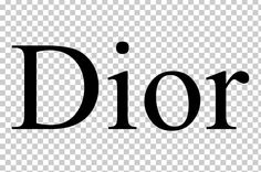 the word dior in black and white font on a transparent background, with an image of