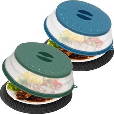 two plastic salad containers with lids on them