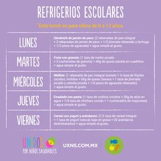 a purple poster with the words refrigerios escolaress written in spanish