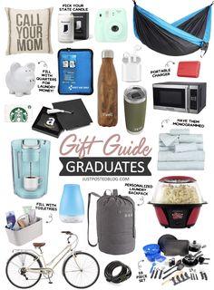 the ultimate gift guide for graduate's includes gifts, books, and other personal items