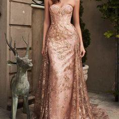 Rose Gold Prom Party Glitter Fitted Gown Overskirt Fomal Lonf Maxi Dress Color Rose Gold Sequin Mermaid Dress, Fitted Gowns, Cinderella Divine, Corset Dress Prom, Vintage Prom, Full Length Gowns, Floral Gown, Evening Gowns Elegant, Bridesmaid Dresses Prom