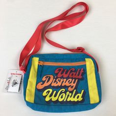 Brand New With Tags 2020 Walt Disney World Parks Retro Castle Crossbody Bag Disney Shoulder Bag For School With Adjustable Strap, Disney Shoulder Bag With Adjustable Strap For Travel, Disney Style Shoulder Bag With Removable Pouch, Disney Style Shoulder Bag For Everyday Use, Retro Blue Bags With Pockets, Disney Blue Shoulder Bag For Travel, Disney Multicolor Bags With Adjustable Strap, Disney Crossbody Bags For Disney Trips, Disney Style Crossbody Bags For Disney Trips