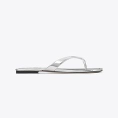 The warm-weather must-have is elevated in sleek mirror metallic. Slim straps add a sense of pared-back elegance and a cushioned footbed ensures long-lasting comfort. Soft Sandals, Jelly Sandals, Footwear Design Women, Designer Sandals, Thong Sandals, Flip Flop, Embossed Leather, Warm Weather, Leather Sandals