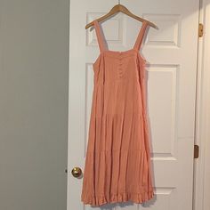 Peach Anthropologie Dress (Never Worn No Tag) Casual Peach Maxi Dress For Beach, Casual Peach Midi Dress For Summer, Peach Casual Midi Dress For Summer, Casual Peach Midi Dress For Brunch, Casual Peach Daywear Dress, Casual Peach Dresses For Daywear, Casual Peach Sleeveless Sundress, Peach Sleeveless Midi Dress For Day Out, Anthropologie Dress