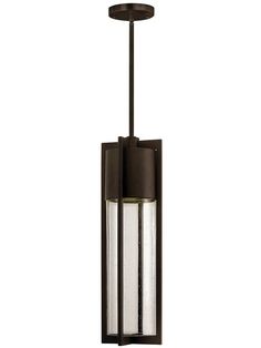 an outdoor light fixture with two lights on each side and one light hanging from the ceiling