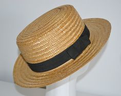 vintage straw hat 55 cm, summer accessory, handcrafted hat, natural hat, retro hat, 80s hat, plalla hat, boat hat, braided straw hat, gift for women, gift for men, 80s Hats, 1980s Shoes, Mens Straw Hats, Vintage Straw Hat, Boat Hat, Retro Hat, Retro Hats, Summer Accessories, Straw Hat