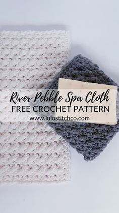 two crocheted dishcloths with the text river bubble spa cloth free crochet pattern