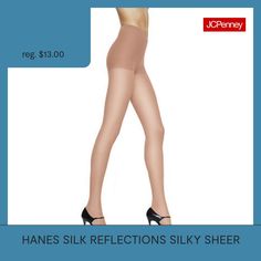 Silky, soft and beautiful, our silky sheer pantyhose with control top pamper you with incredible fit, feel and versatility.Features: Reinforced Toe & Heel, Ultra-Sheer, Moisture WickingSupport: Control TopFiber Content: 84% Nylon, 16% SpandexFabric Description: KnitCare: Hand Wash, Line DryCountry of Origin: Imported Womens Abs, Hosiery, Tights, Hand Wash, The Incredibles, Silk, Heels