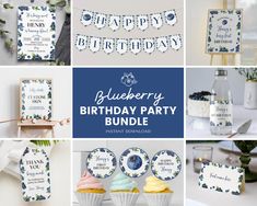 blueberry birthday party printables and decorations