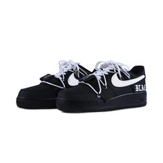 Custom Air Force 1 Low Extra Lace Gothic Font Black White Step into a world of bold contrasts and edgy design with our Custom Air Force 1 Low Extra Lace Gothic Font Black White. These hand-painted sneakers are perfect for those who appreciate a mix of classic and contemporary styles with a distinctive flair. Key Features: Black and White Design with Gothic Font: Each pair features a striking black and white color scheme complemented by a dramatic Gothic font. The high-contrast design highlights the Gothic text, creating a powerful visual impact that makes these sneakers stand out. Premium Materials: Crafted from high-quality materials, these bespoke sneakers offer both durability and comfort. The premium leather and breathable fabric lining ensure that these shoes are ideal for everyday we Black Custom Logo Print Lace-up Sneakers, Trendy Black Leather Skate Shoes, Trendy Black High-top Sneakers For Streetwear, Edgy Black High-top Sneakers For Streetwear, Trendy Black Leather Custom Sneakers, Modern Black Custom Sneakers With Laces, Black Custom Sneakers With Vulcanized Sole, Trendy Black Low-top Custom Sneakers, Trendy Sneakers With Logo Print For Streetwear