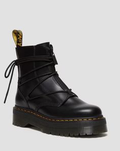 Jarrick II Laced Leather Platform Boots in Black | Dr. Martens Jadon Boots, Leather Platform Boots, Dr Shoes, Black Platform Boots, Boots Uk, Mode Inspo, Black Leather Boots, Platform Boots, Dr. Martens