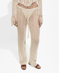 in stock Mango Trousers, Beachy Chic, Tie Waist Pants, Pantalon Large, Total Look, Knit Pants, Nordstrom Store, Waist Pants, Bottoms Pants