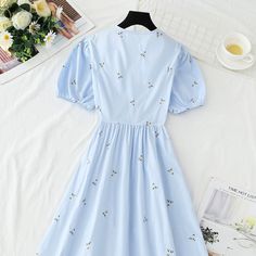 Pattern: solid Size: s, m, l, XL Color: blue, apricot, green, white Love Tea, Cotton Linen Dresses, Tea Break, Linen Dress, Cotton Linen, Apricot, Cold Shoulder Dress, First Love, Color Blue