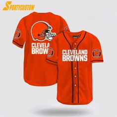 Cleveland Browns Nfl Baseball Jersey For Hot Fans is a unique jersey designed for NFL and baseball fans. It is made of high-quality, breathable, and comfortable material. The design features a stylish collar that exudes a sporty look. The NFL logo and team name add a touch of professionalism. This product is suitable for cheering, [...] Baseball Season Jersey With Letter Print, Collegiate Baseball Jersey With Sublimation Print For Fans, Team Spirit Jersey With Letter Print For Baseball Season, Baseball Season Team Jersey For Fans, Baseball Season Team Jersey, Baseball Jersey With Sublimation Print For Game Day, Team Spirit Jersey With Baseball Collar And Sublimation Print, Jersey With Sublimation Print, Baseball Collar, Team Spirit Style, Baseball Season Team Logo Jersey