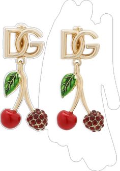 Dolce & Gabbana logo-lettering drop earrings - Gold