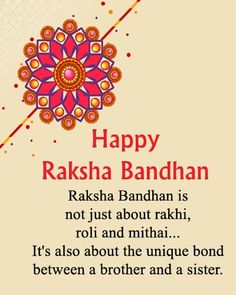 happy raksha bandhan with quote on it