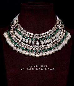 Diamond necklace pure silver necklace emerald quartz south sea pearls swarovski diamond indian jewelry sabyasachi inspired SHABURIS Diamond Ornaments, Saree Paithani, Emerald Quartz, Silver Market, Necklace Emerald, Silver Collection, Polki Jewellery, All Gems, Jewelry Care Instructions