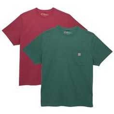 PRICES MAY VARY. These are not your typical thin and cheap tees. Comfort and durability comes first, so treat yourself to twice with this 2-pack of workwear shirts. The heavyweight cotton-poly blend fabric has a relaxed fit, so you stay comfortable all day—making this an essential piece of your wardrobe. Cool & Dry All Day - Don't be held back during your outdoor adventures! With these short sleeve shirts, you'll be able to stay dry and cool even if the environment is harsh. Despite the heavy du Mens Undershirts, Classic American Style, Fabric Technology, Short Sleeve Shirts, Classic American, Fashion Story, Pocket Tee, Outdoor Adventures, Easy Wear