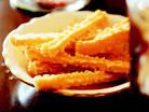 some fried food is on a white plate