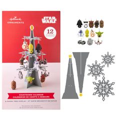 the star wars christmas tree is made out of legos and snowflakes