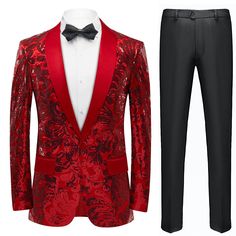 Red Carpet Theme Party, Floral Tuxedo, Homecoming Dinner, Red Carpet Theme, Red Tuxedo, Sequin Suit, Jacket Embroidery, Red Carpet Party, Suits Prom