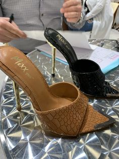 Skor Sneakers Nike, Pointed Mules, Mules Heels, Skor Sneakers, Heels Aesthetic, Shoes Heels Classy, Cute Shoes Heels, Embellished Heels, Heels Classy