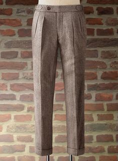 Charcoal Jacket, Custom Tailored Suits, Grey Wool Suit, Blue Linen Shirt, Brown Corduroy Jacket, Tweed Pants, Tweed Trousers, Mens Fashion Smart, Formal Pants