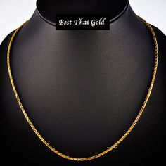 This Shop has a Special Free Gift (Chain) for Every Order. 😊🙏 Item : 1 x Necklace For : Unisex Type : GOLD PLATED over Brass, Nickel free Purity: 96.5% Surface : Sand matted Length : 25 inches Weight : ~ 45 grams Handmade from Thailand. Thai gold plating technic really solid and stunning look. Rewarding your life from hard working, match up your dress, bridesmaid wedding engagement or a gift to someone special for you. The Craftsmanship of Thai Jewelry 💍💎 One of the things high on many visit Gold Necklace With 22k Gold Box Chain, Gold 22k Box Chain Necklace, 22k Gold Box Chain Necklace, 22k Gold Necklace With Box Chain, Gold Plated Necklaces With Wheat Chain, Gold-plated Necklaces With Wheat Chain, Traditional Gold Box Chain Necklace, Gold Hallmarked Snake Chain Necklace, 22k Gold Figaro Chain Necklace As Gift