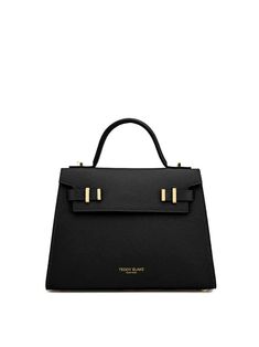 Ava Gold 11" - Black – Teddy Blake Teddy Blake Handbags, Teddy Blake, Ladies Luncheon, Round Handle, Tas Fashion, College Bags, Fancy Bags, Pretty Bags, How To Make Handbags