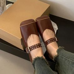 LBSFY - Ballet Dance Flats Women Loafer Shoes Square Toe Dress Shallow Soft Shoes 2024 Fashion Cozy Designer Spring Casual Femme Shoes Shoes Square Toe, Beaded Shoes, Mid Heel Shoes, Loafer Shoes Women, Womens Mary Janes, Loafer Slippers, Mary Jane Shoes Womens, Soft Shoes, Super High Heels