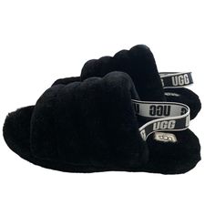 New Without Tags Black Cozy Slippers With Round Toe, Cozy Black Slip-on Slippers, Black Sporty Synthetic Slippers, Sporty Black Synthetic Slippers, Black Synthetic Slippers, Black Winter Slippers With Round Toe, Black Cushioned Slippers For Winter, Black Slip-on Winter Slippers, Black Round Toe Slippers For Fall