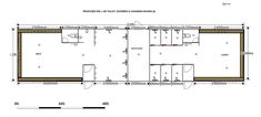 the floor plan for an office building with two separate areas and one room on each side