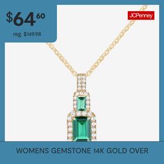 Features: Quick ShipJewelry Closure: Spring Ring ClaspSetting: ProngStone Cut: EmeraldStone Millimeter Measurement: 6 Mm Length, 4 Mm WidthMetal Color: YellowChain Length: 18 InchPendant Length: 16.8mmPendant Width: 6.2mmChain Construction: CableCare: Wipe CleanStone Type: 35 Lab Created Sapphire, 2 Lab Created EmeraldAuthenticity: Lab Created StoneBirthstone: May BirthstoneMetal: 14k Gold Over SilverNecklace Type: Statement Necklaces, Halo Necklaces, Pendant NecklacesPendant & Charms Type: Pen… 14k Gold Jewelry With Stones, Halo Necklace, Necklaces Pendant, Statement Necklaces, Silver Pendant Necklace, Spring Rings, Pendant Necklaces, Silver Pendant, Statement Necklace